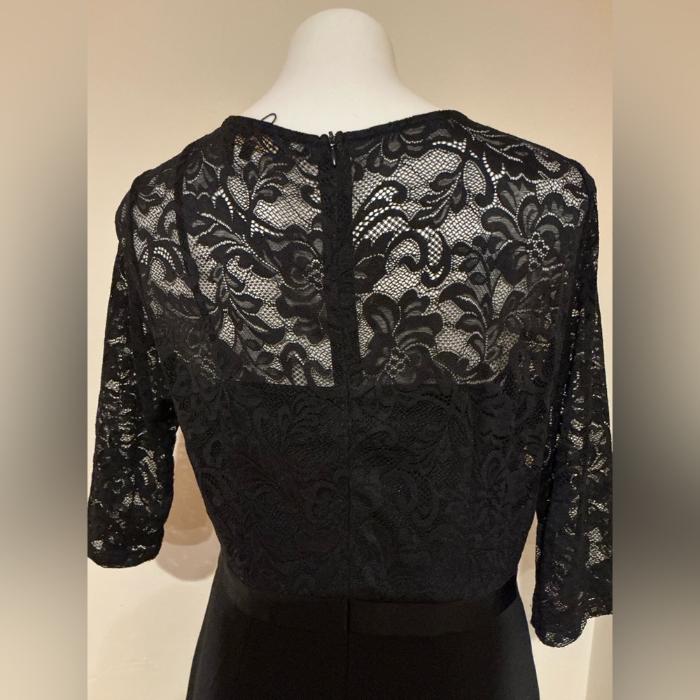MISSMAY Mother Of The Bride Black Lace Long Side Slit Evening Gown Dress Sz XL - Picture 7 of 16